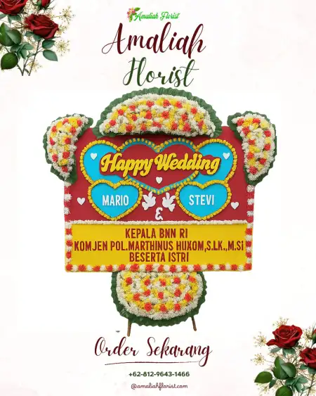Papan Bunga Pernikahan Pandanblole